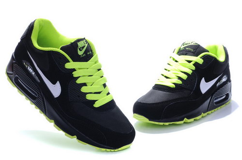 Nike Air Max 90 Womens Black Dark Grey Flash Lime Uk